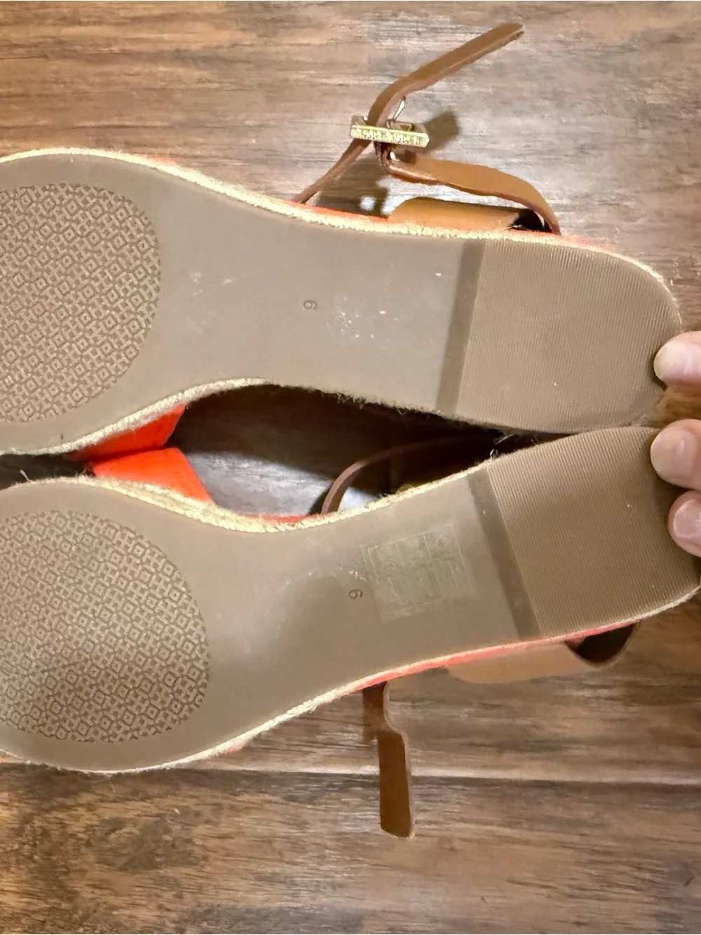 Tory Burch Orange Espadrille Wedge Sandals